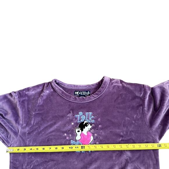 Big Dogs Talk To The Paw Velour Crewneck Pullover Sweatshirt Purple Women’s Lg - Picture 4 of 6